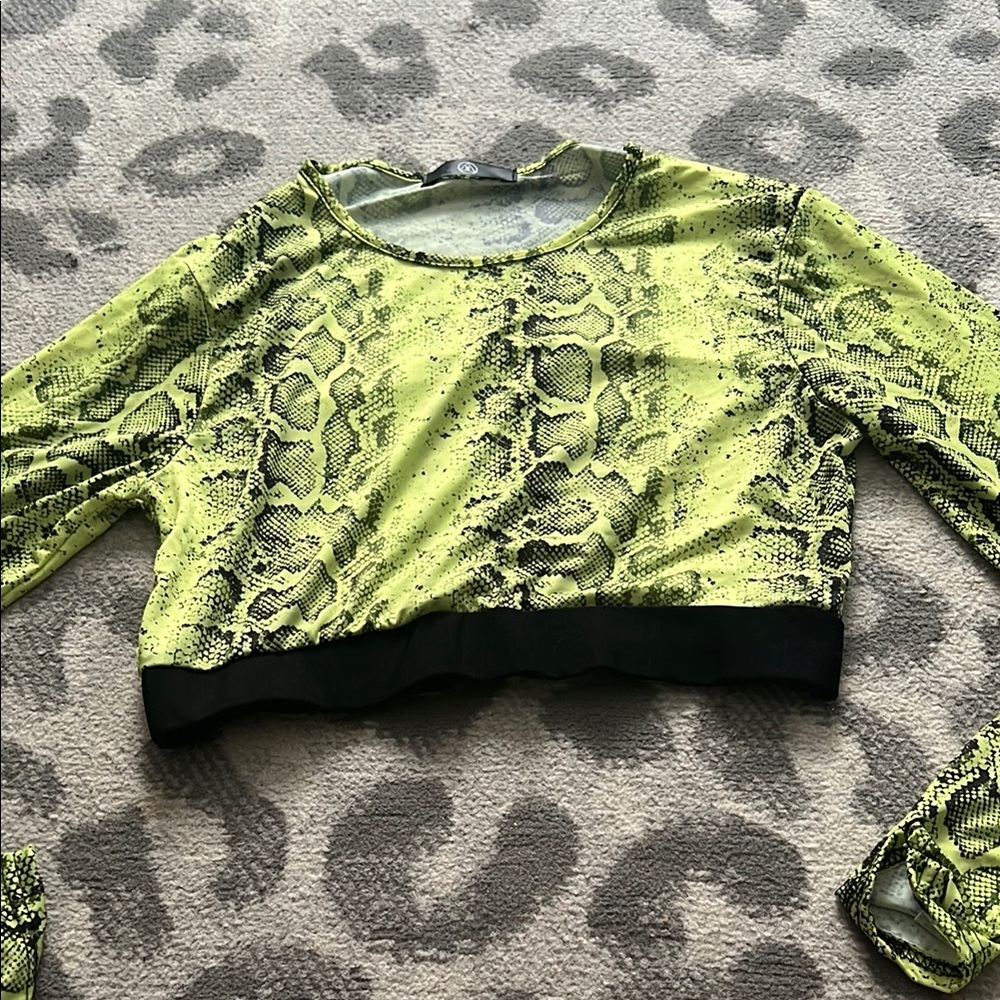 Missguided Neon Snake Print Crop Top